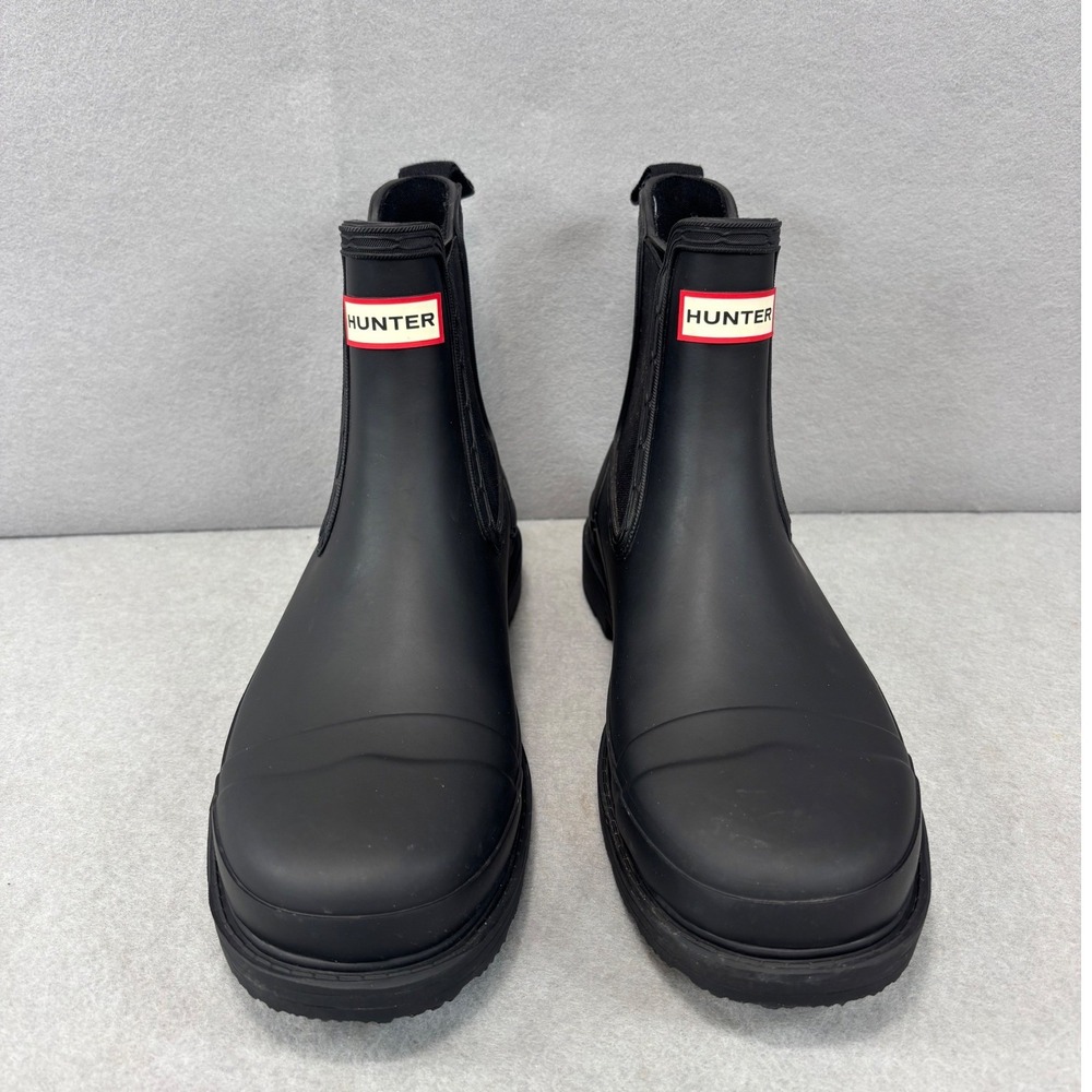 Hunter Commando Chelsea Boots‎ Black Women's Size 7 M Pull On waterproof - Picture 3 of 8